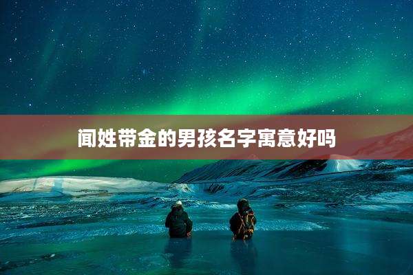 闻姓带金的男孩名字寓意好吗