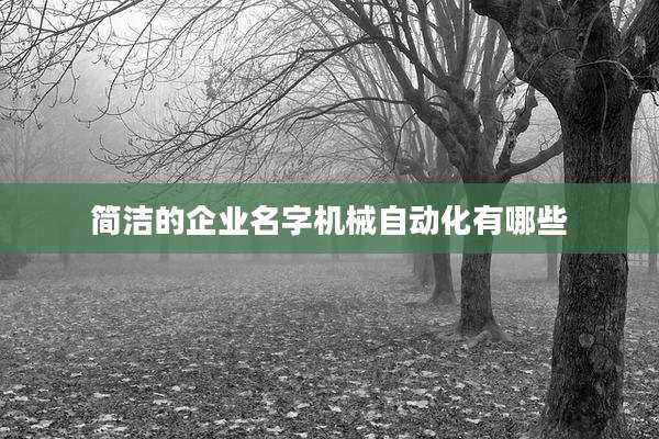 简洁的企业名字机械自动化有哪些