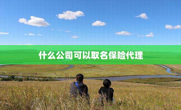 什么公司可以取名保险代理