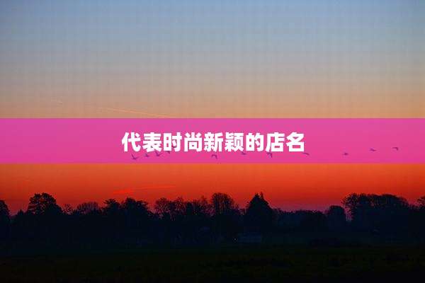 代表时尚新颖的店名
