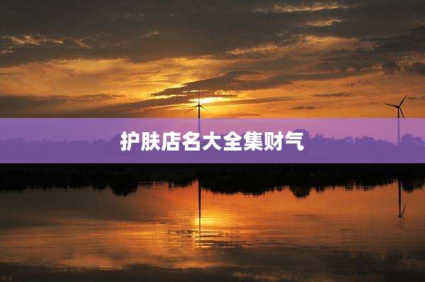 护肤店名大全集财气