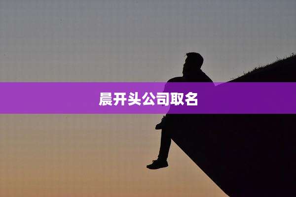 晨开头公司取名