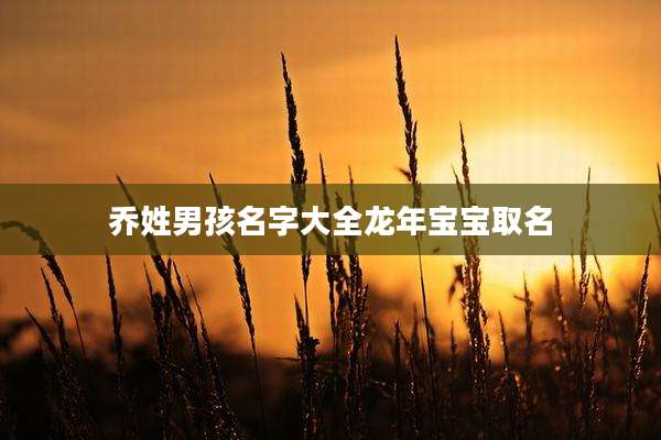 乔姓男孩名字大全龙年宝宝取名