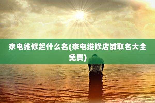家电维修起什么名(家电维修店铺取名大全免费)