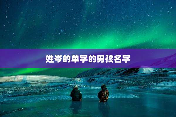 姓岑的单字的男孩名字