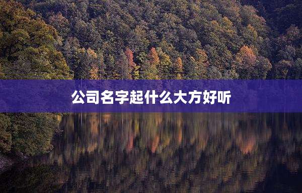 公司名字起什么大方好听
