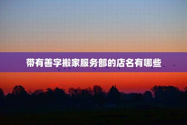 带有善字搬家服务部的店名有哪些