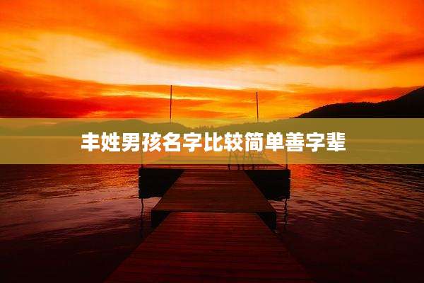 丰姓男孩名字比较简单善字辈