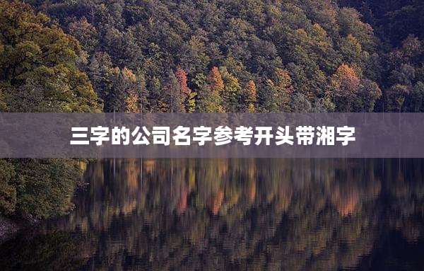 三字的公司名字参考开头带湘字