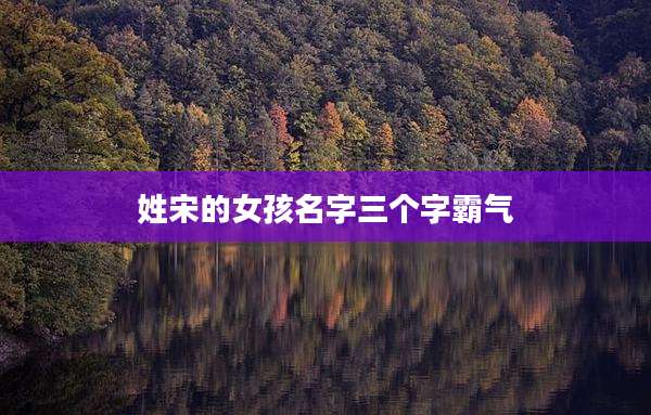 姓宋的女孩名字三个字霸气