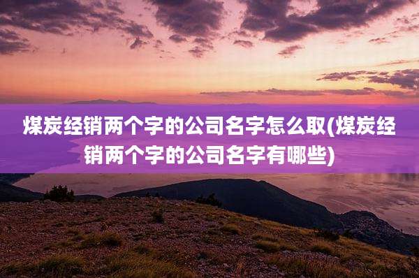 煤炭经销两个字的公司名字怎么取(煤炭经销两个字的公司名字有哪些)