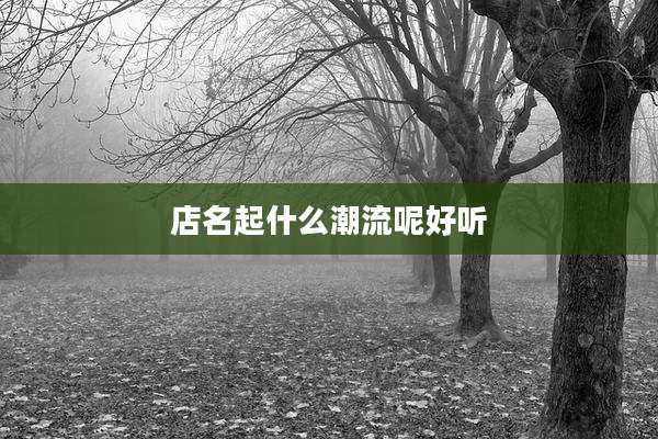店名起什么潮流呢好听