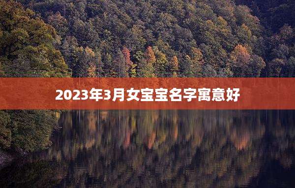 2023年3月女宝宝名字寓意好