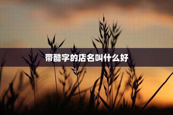带酷字的店名叫什么好