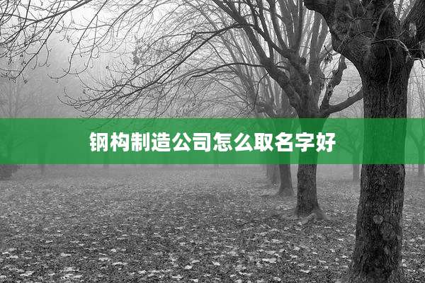 钢构制造公司怎么取名字好