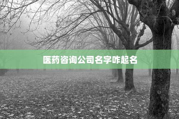 医药咨询公司名字咋起名