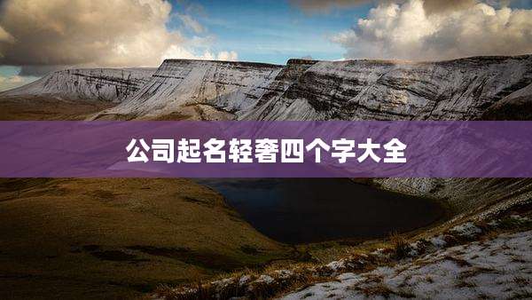 公司起名轻奢四个字大全