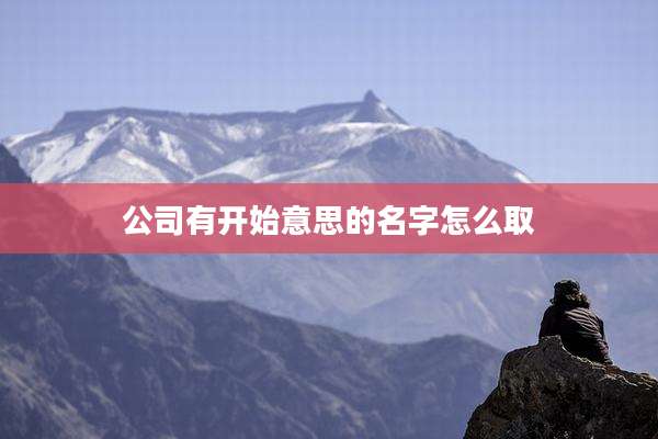 公司有开始意思的名字怎么取