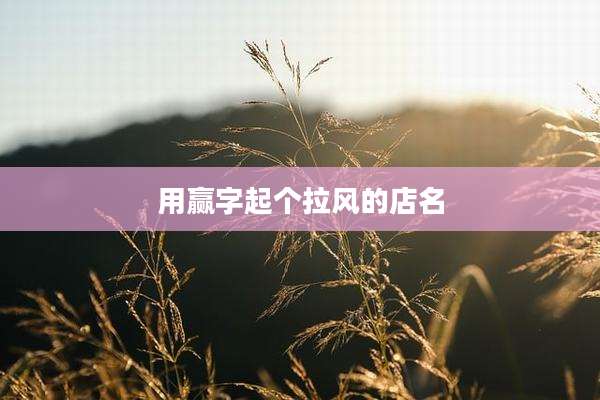 用赢字起个拉风的店名