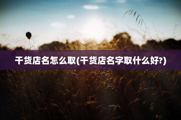 干货店名怎么取(干货店名字取什么好?)