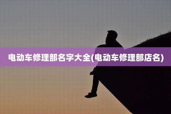 电动车修理部名字大全(电动车修理部店名)