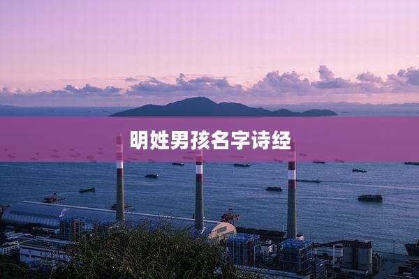 明姓男孩名字诗经