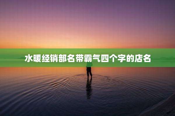 水暖经销部名带霸气四个字的店名