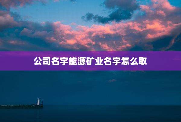 公司名字能源矿业名字怎么取