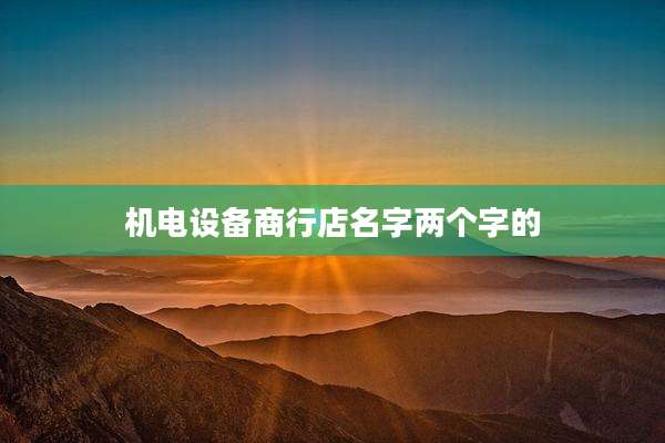 机电设备商行店名字两个字的