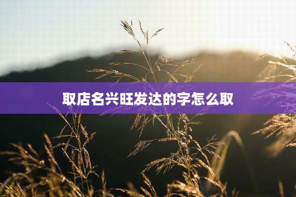 取店名兴旺发达的字怎么取