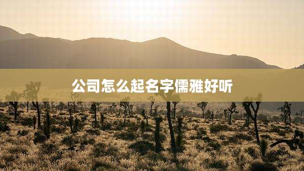 公司怎么起名字儒雅好听