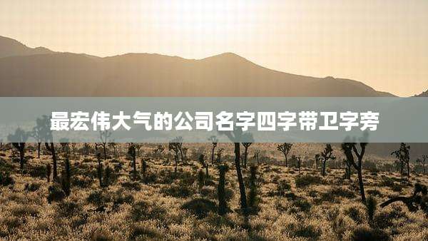 最宏伟大气的公司名字四字带卫字旁