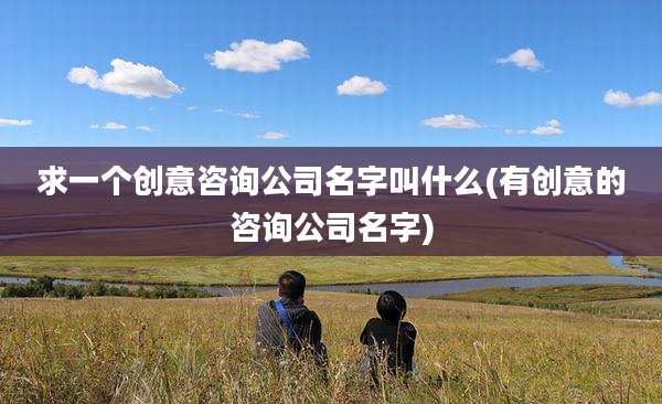 求一个创意咨询公司名字叫什么(有创意的咨询公司名字)
