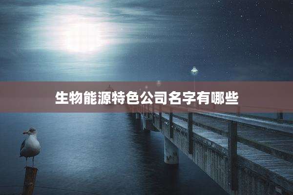 生物能源特色公司名字有哪些