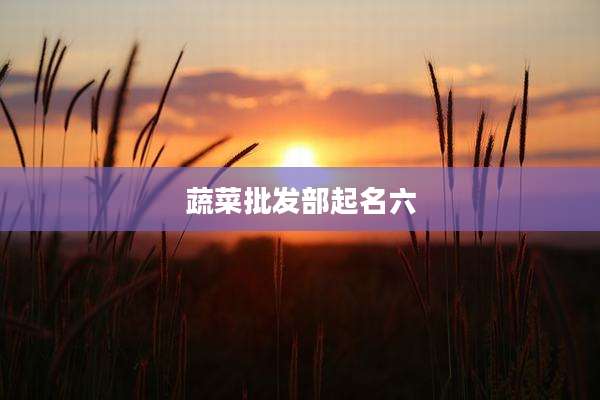蔬菜批发部起名六