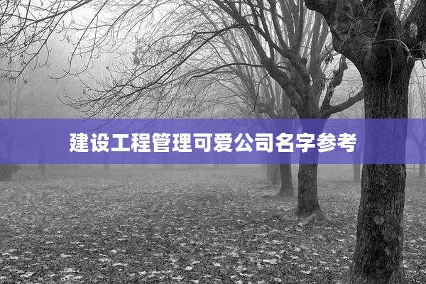 建设工程管理可爱公司名字参考