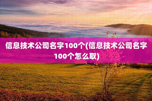 信息技术公司名字100个(信息技术公司名字100个怎么取)