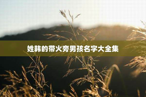姓韩的带火旁男孩名字大全集