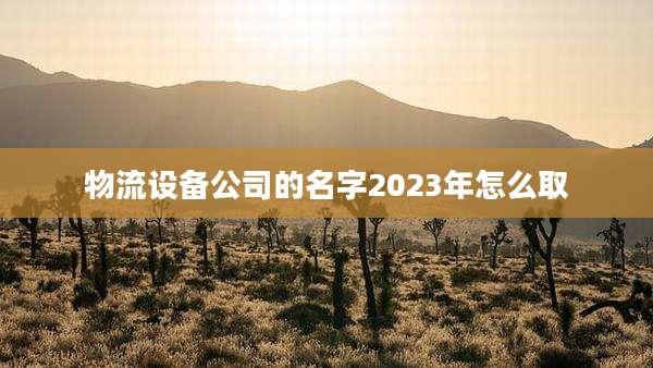 物流设备公司的名字2023年怎么取