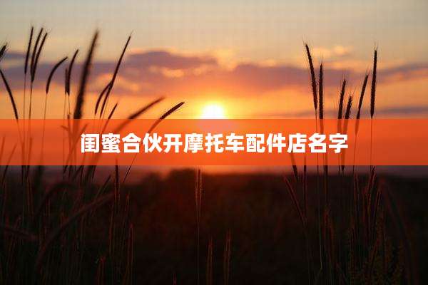 闺蜜合伙开摩托车配件店名字