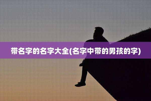 带名字的名字大全(名字中带的男孩的字)