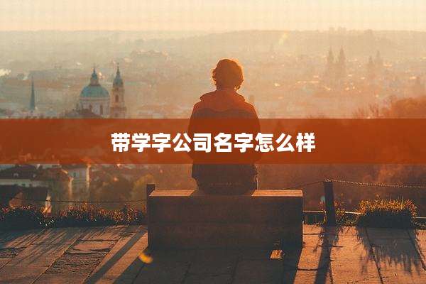 带学字公司名字怎么样