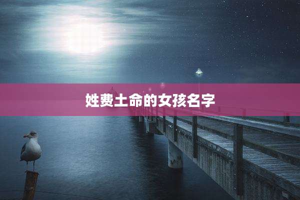 姓费土命的女孩名字