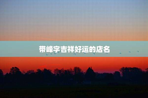 带峰字吉祥好运的店名