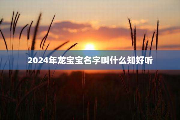 2024年龙宝宝名字叫什么知好听
