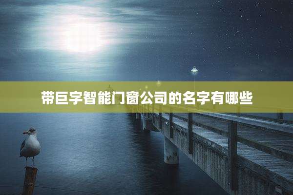 带巨字智能门窗公司的名字有哪些