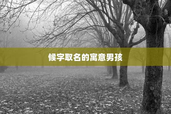 候字取名的寓意男孩