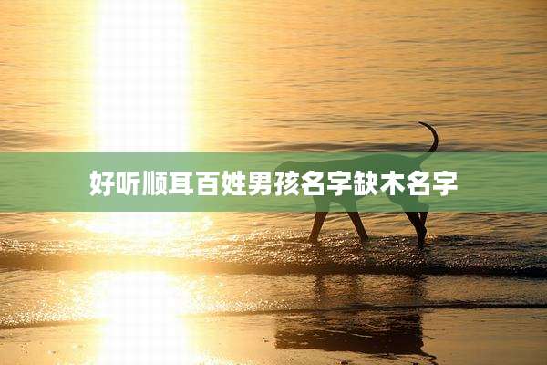 好听顺耳百姓男孩名字缺木名字