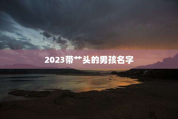 2023带艹头的男孩名字
