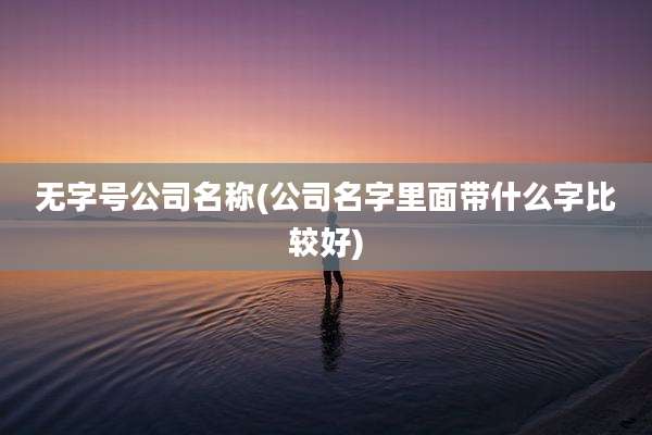 无字号公司名称(公司名字里面带什么字比较好)
